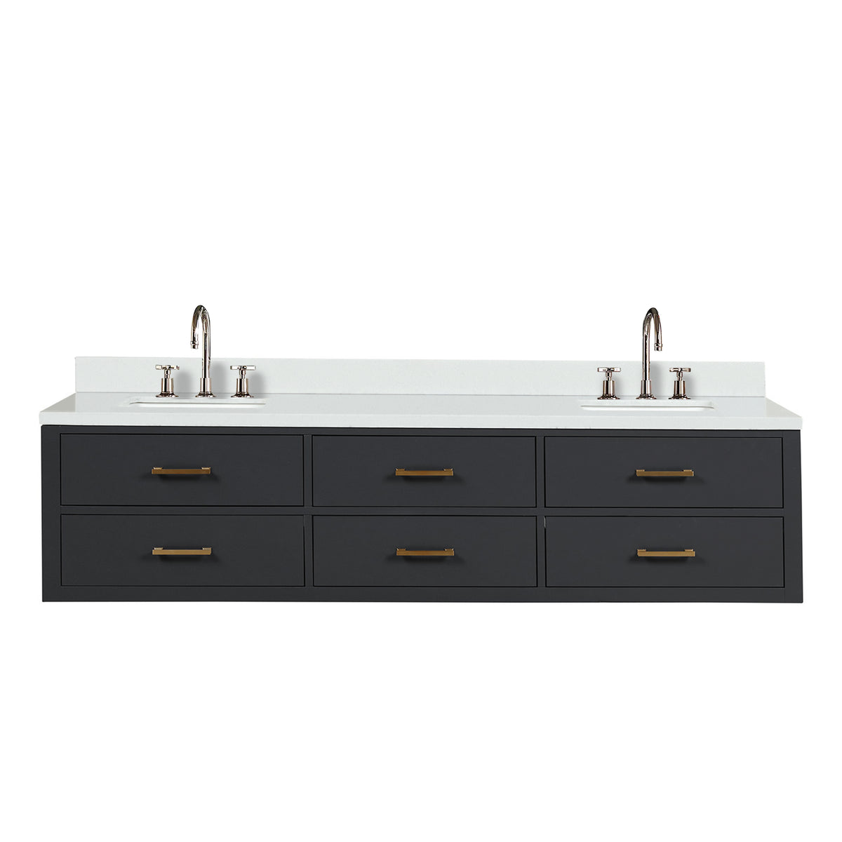 Lexora Castor 80 in. Black Double Sink Bath Vanity