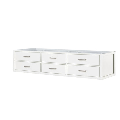 Lexora Castor 84 in. White Double Sink Bath Vanity