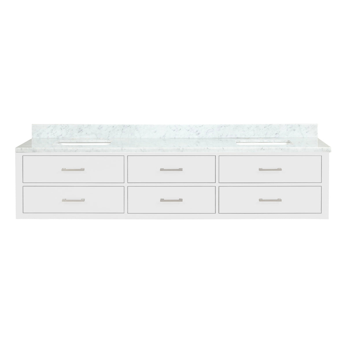 Lexora Castor 84 in. White Double Sink Bath Vanity