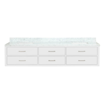 Lexora Castor 84 in. White Double Sink Bath Vanity