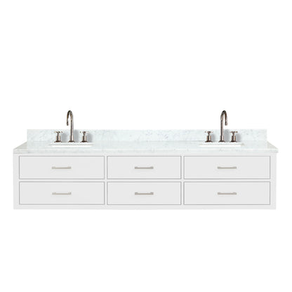 Lexora Castor 84 in. White Double Sink Bath Vanity