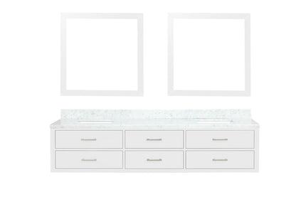 Lexora Castor 84 in. White Double Sink Bath Vanity