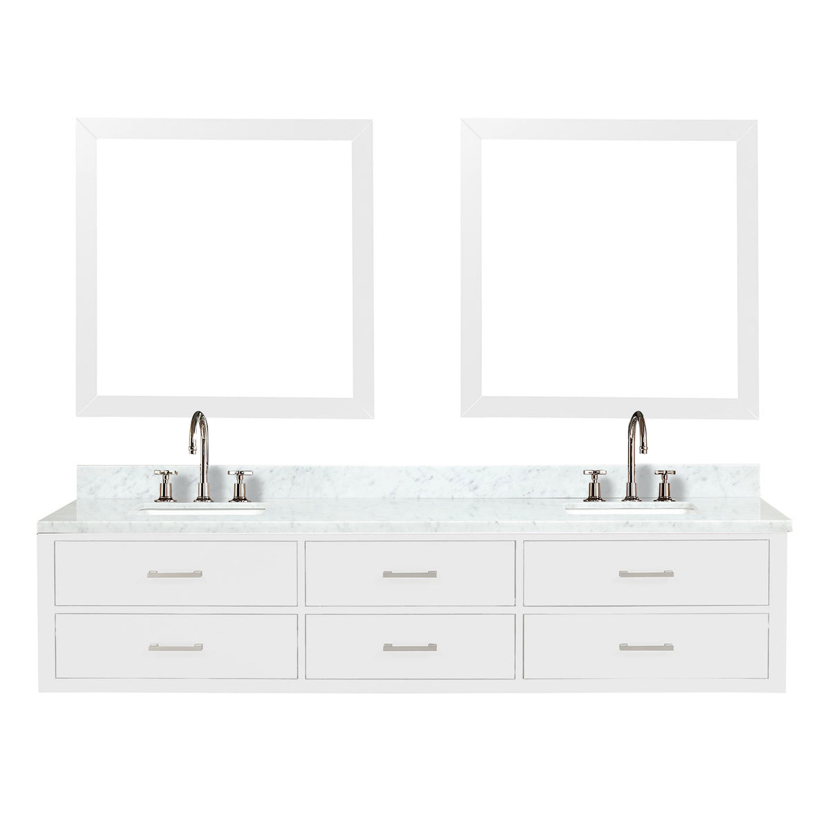 Lexora Castor 84 in. White Double Sink Bath Vanity