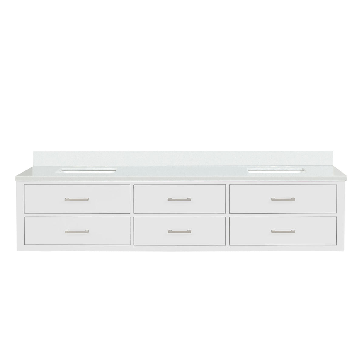 Lexora Castor 84 in. White Double Sink Bath Vanity