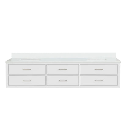 Lexora Castor 84 in. White Double Sink Bath Vanity