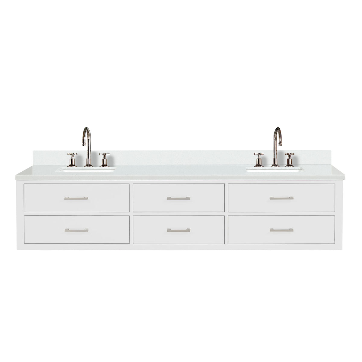 Lexora Castor 84 in. White Double Sink Bath Vanity