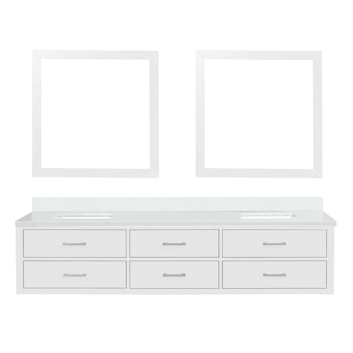 Lexora Castor 84 in. White Double Sink Bath Vanity