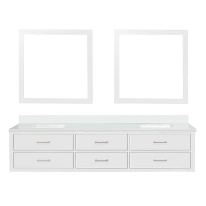 Lexora Castor 84 in. White Double Sink Bath Vanity