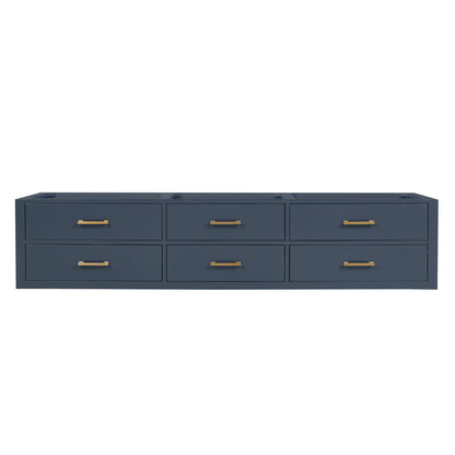 Lexora Castor 84 in. Blue Double Sink Bath Vanity