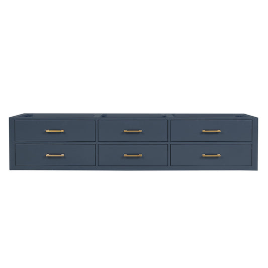 Lexora Castor 84 in. Blue Double Sink Bath Vanity