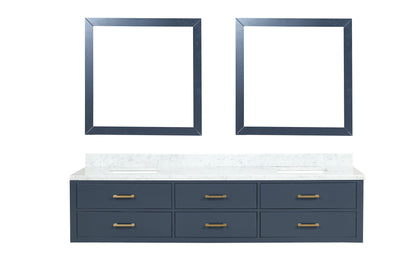 Lexora Castor 84 in. Blue Double Sink Bath Vanity