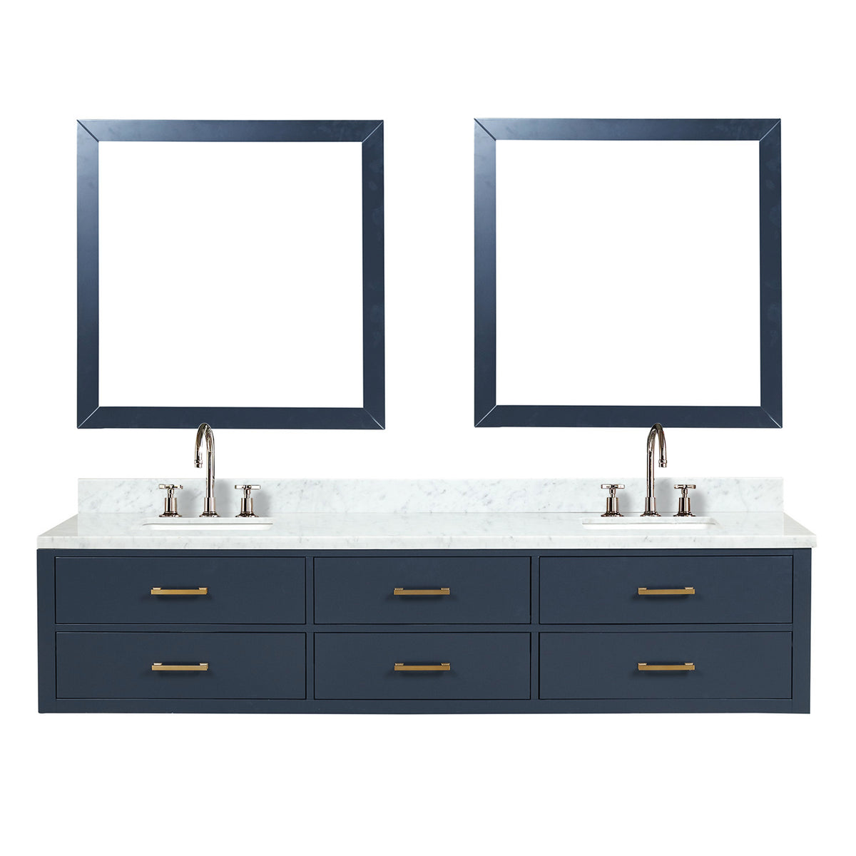 Lexora Castor 84 in. Blue Double Sink Bath Vanity