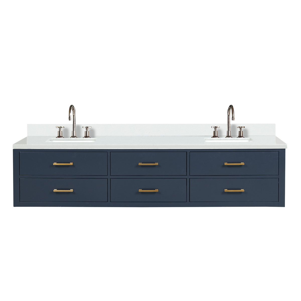 Lexora Castor 84 in. Blue Double Sink Bath Vanity
