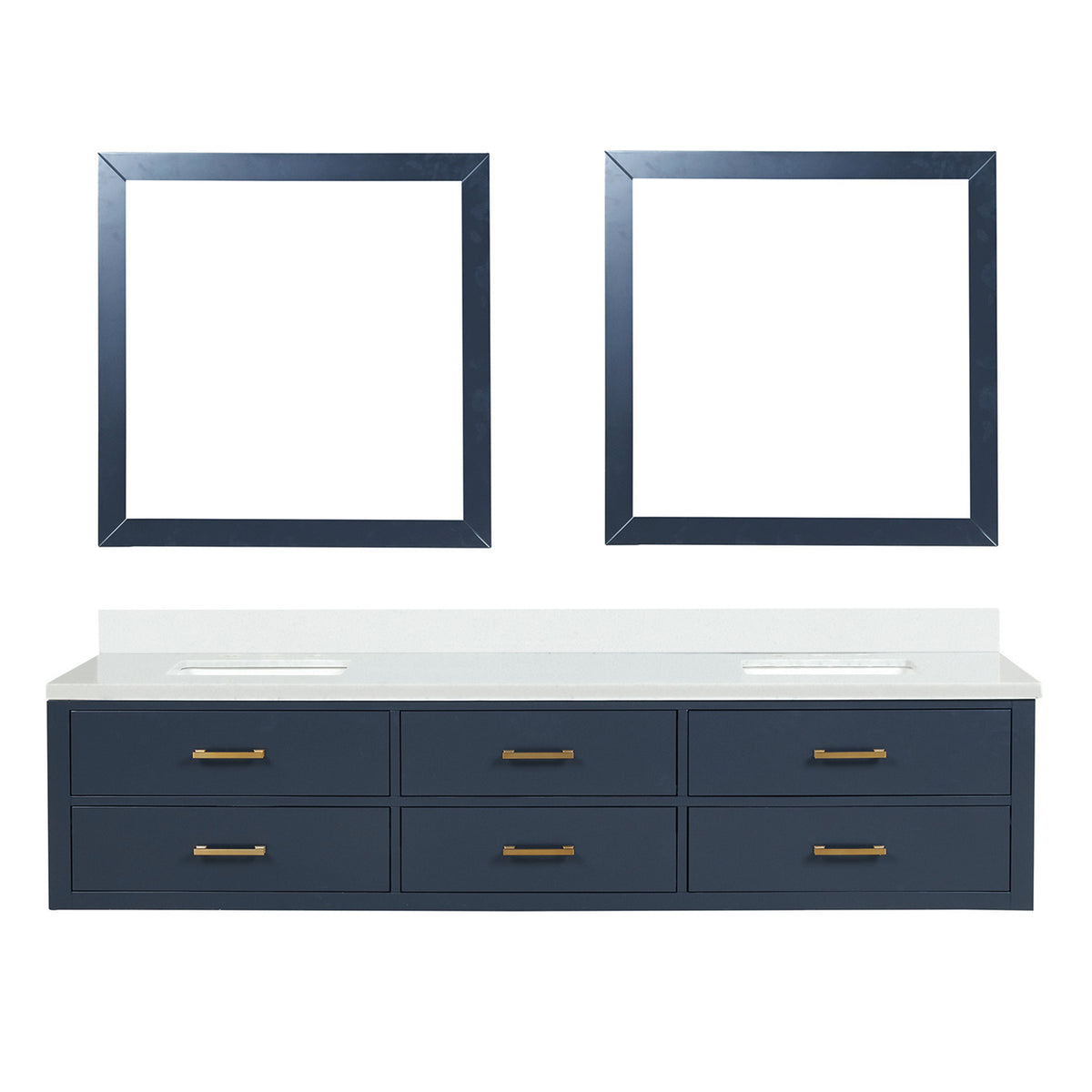 Lexora Castor 84 in. Blue Double Sink Bath Vanity
