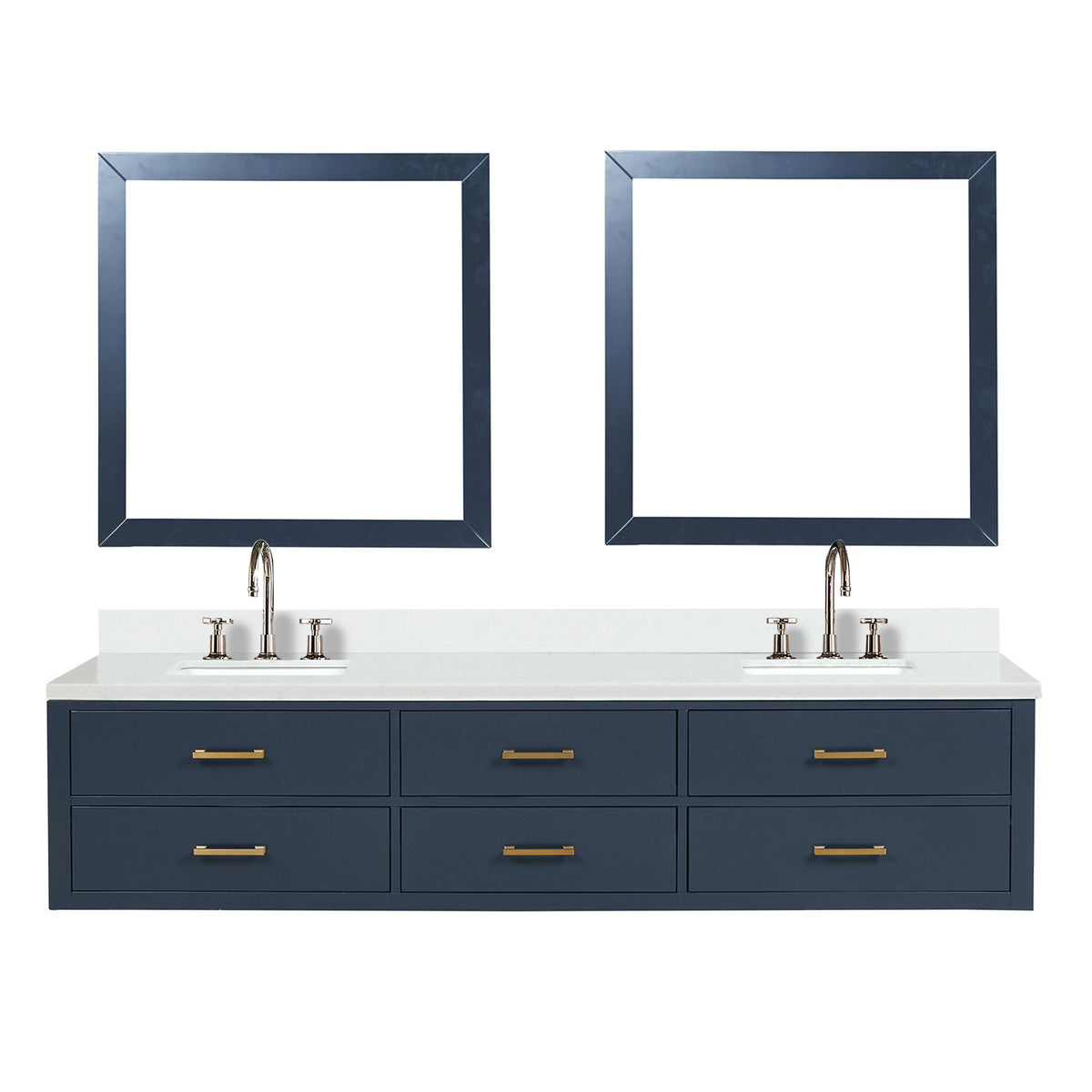Lexora Castor 84 in. Blue Double Sink Bath Vanity