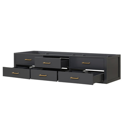 Lexora Castor 84 in. Black Double Sink Bath Vanity