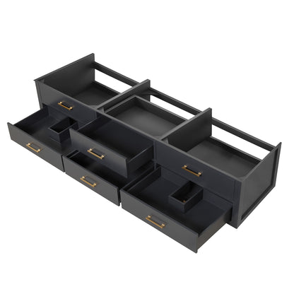 Lexora Castor 84 in. Black Double Sink Bath Vanity