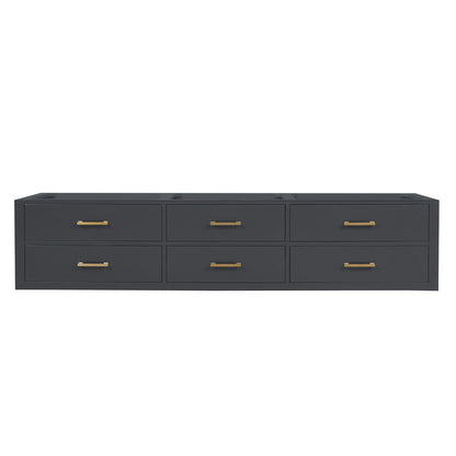 Lexora Castor 84 in. Black Double Sink Bath Vanity