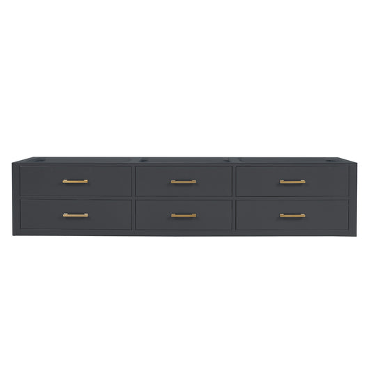 Lexora Castor 84 in. Black Double Sink Bath Vanity