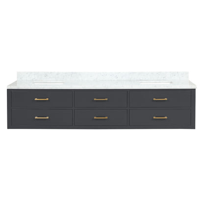 Lexora Castor 84 in. Black Double Sink Bath Vanity