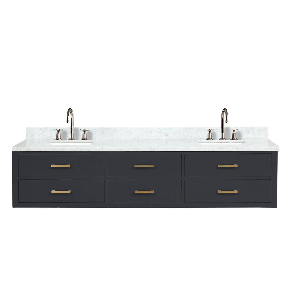 Lexora Castor 84 in. Black Double Sink Bath Vanity