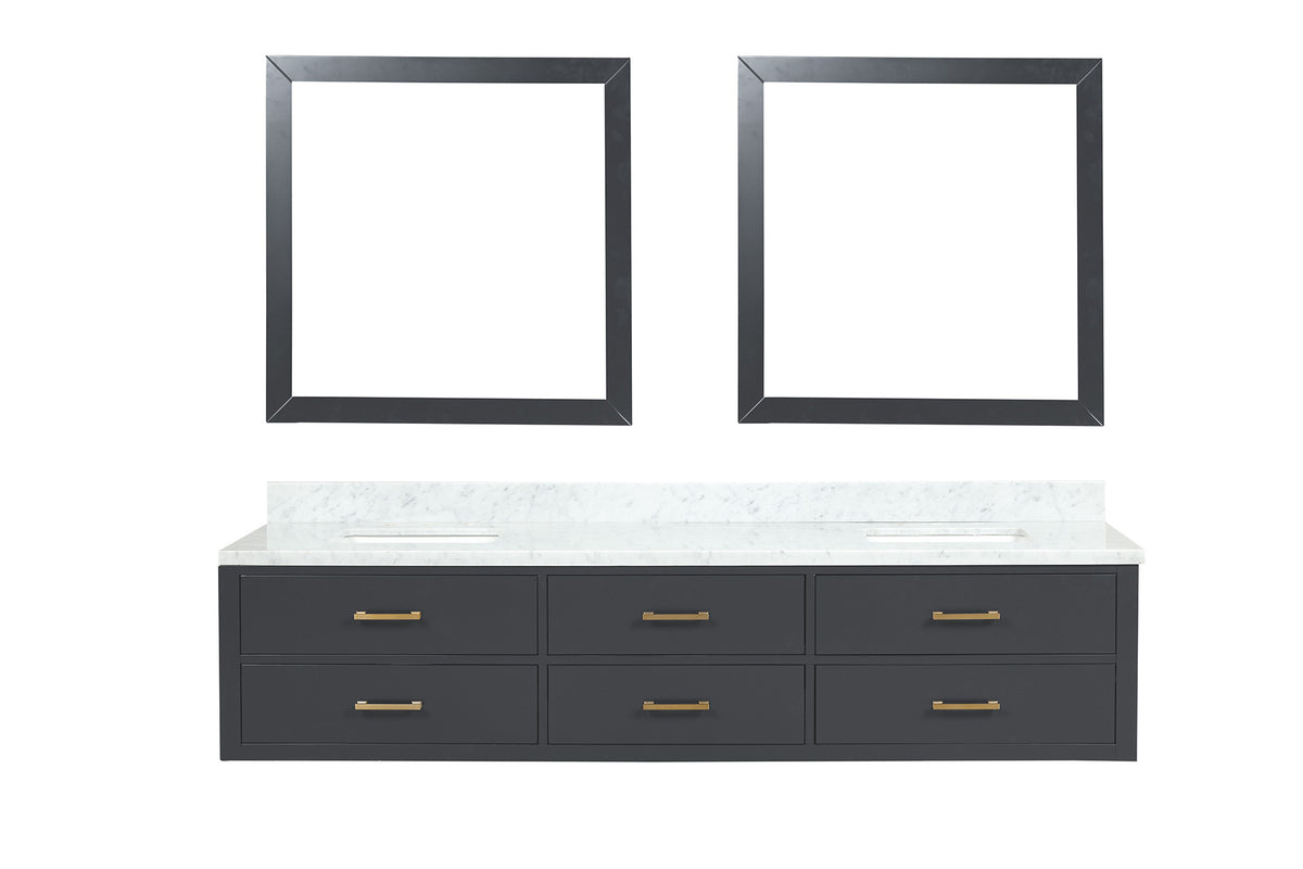 Lexora Castor 84 in. Black Double Sink Bath Vanity