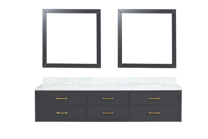 Lexora Castor 84 in. Black Double Sink Bath Vanity