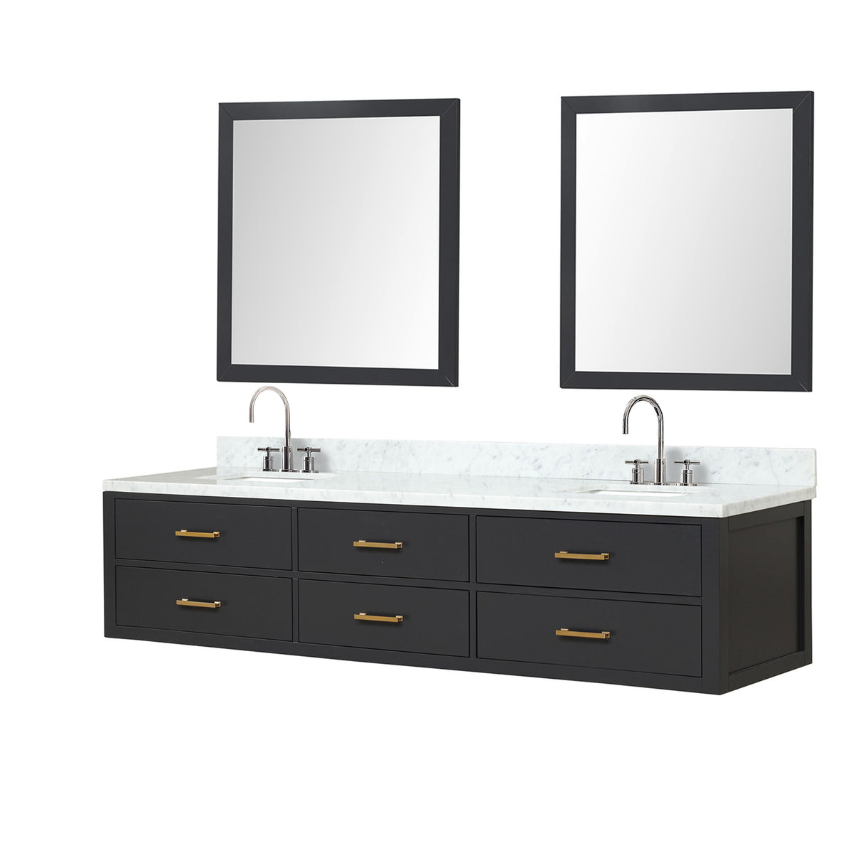 Lexora Castor 84 in. Black Double Sink Bath Vanity