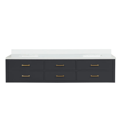Lexora Castor 84 in. Black Double Sink Bath Vanity