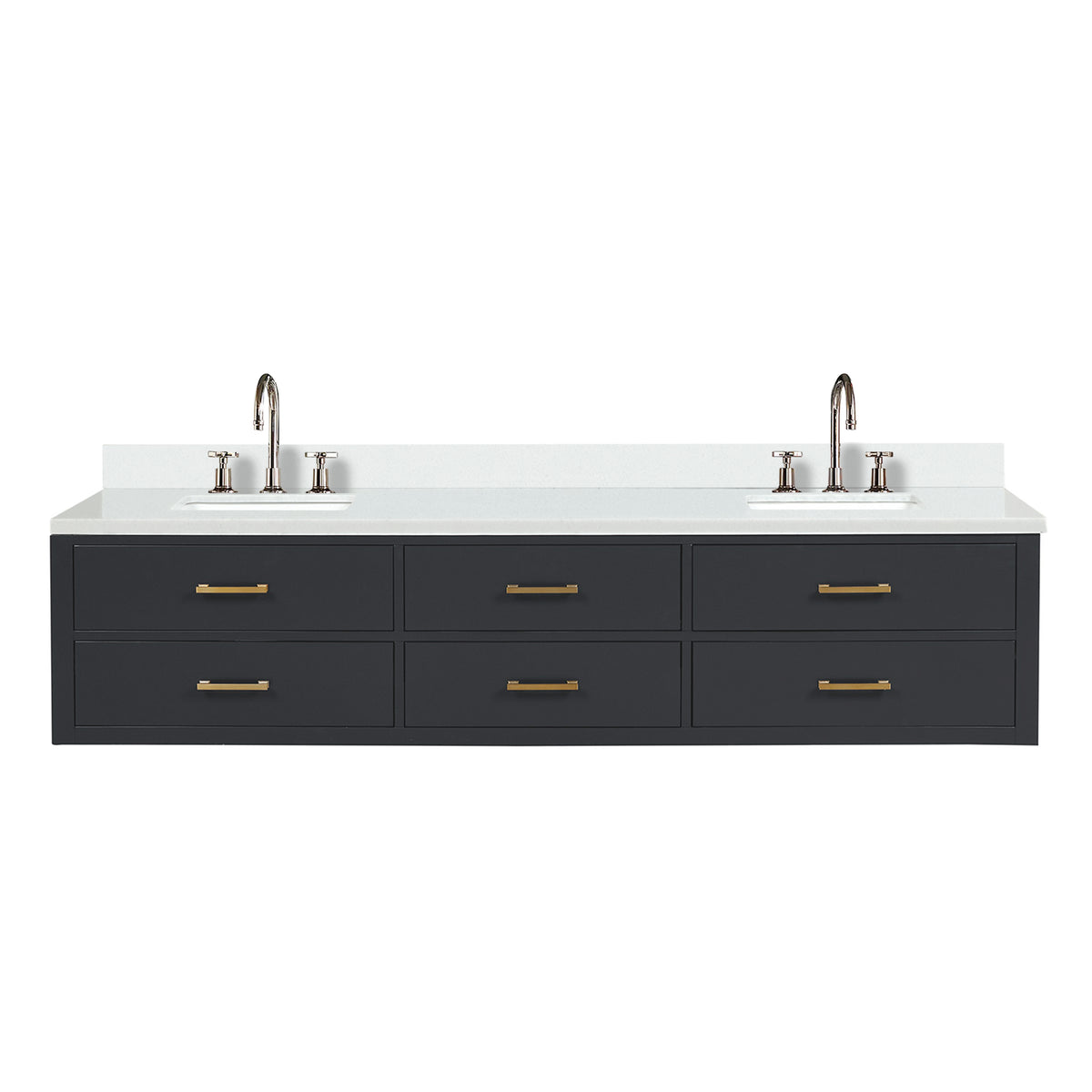 Lexora Castor 84 in. Black Double Sink Bath Vanity
