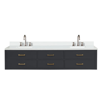 Lexora Castor 84 in. Black Double Sink Bath Vanity