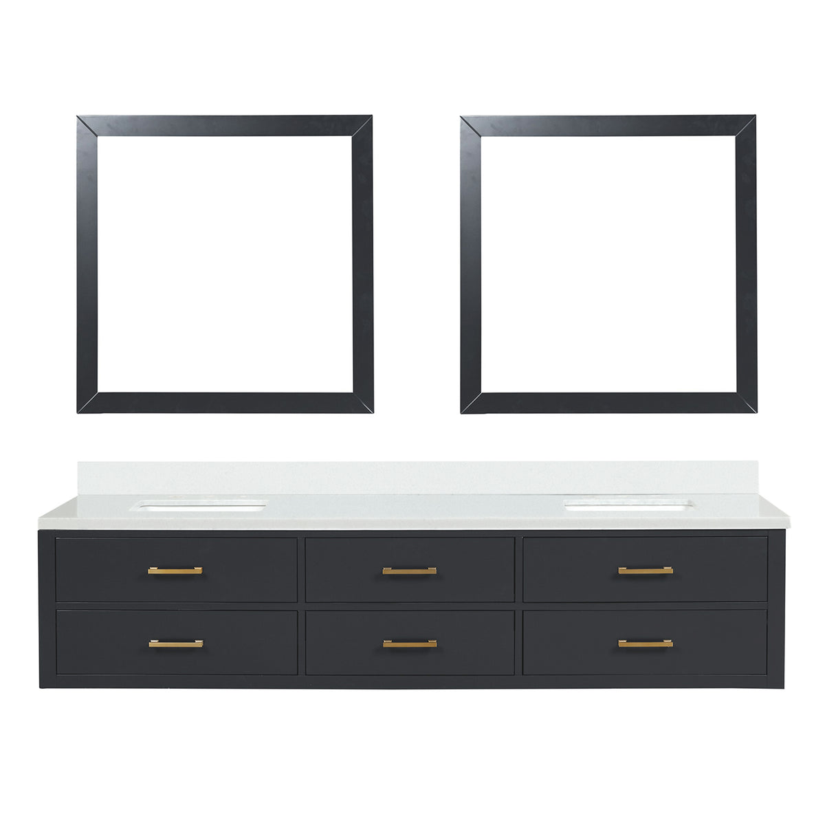 Lexora Castor 84 in. Black Double Sink Bath Vanity