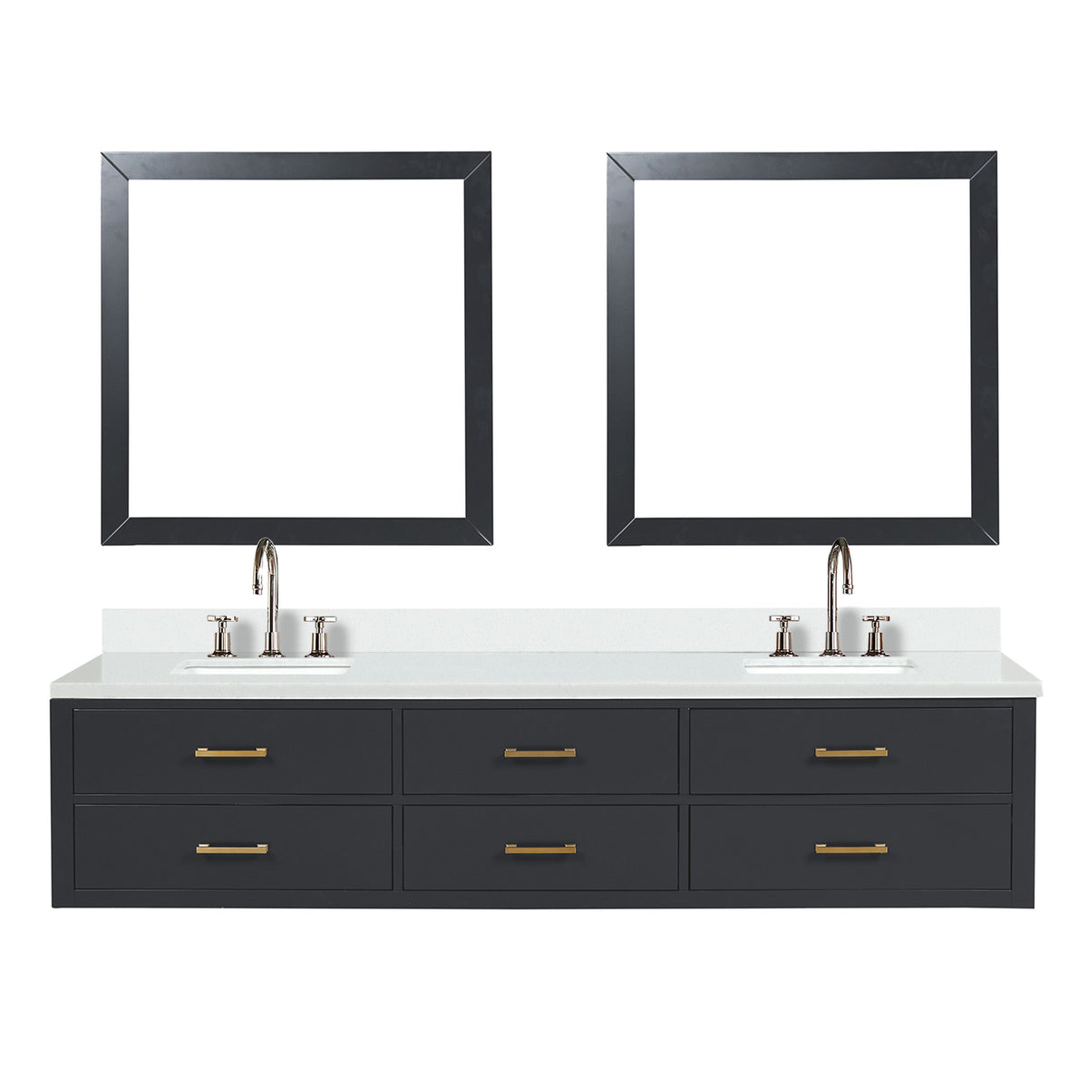 Lexora Castor 84 in. Black Double Sink Bath Vanity