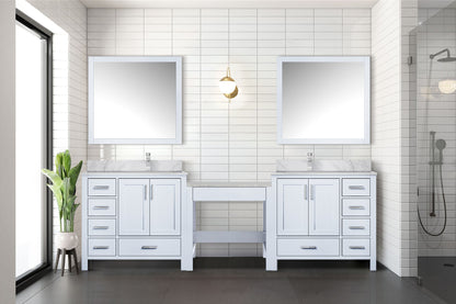 Lexora Coraline 102 in. White Double Sink Bath Vanity