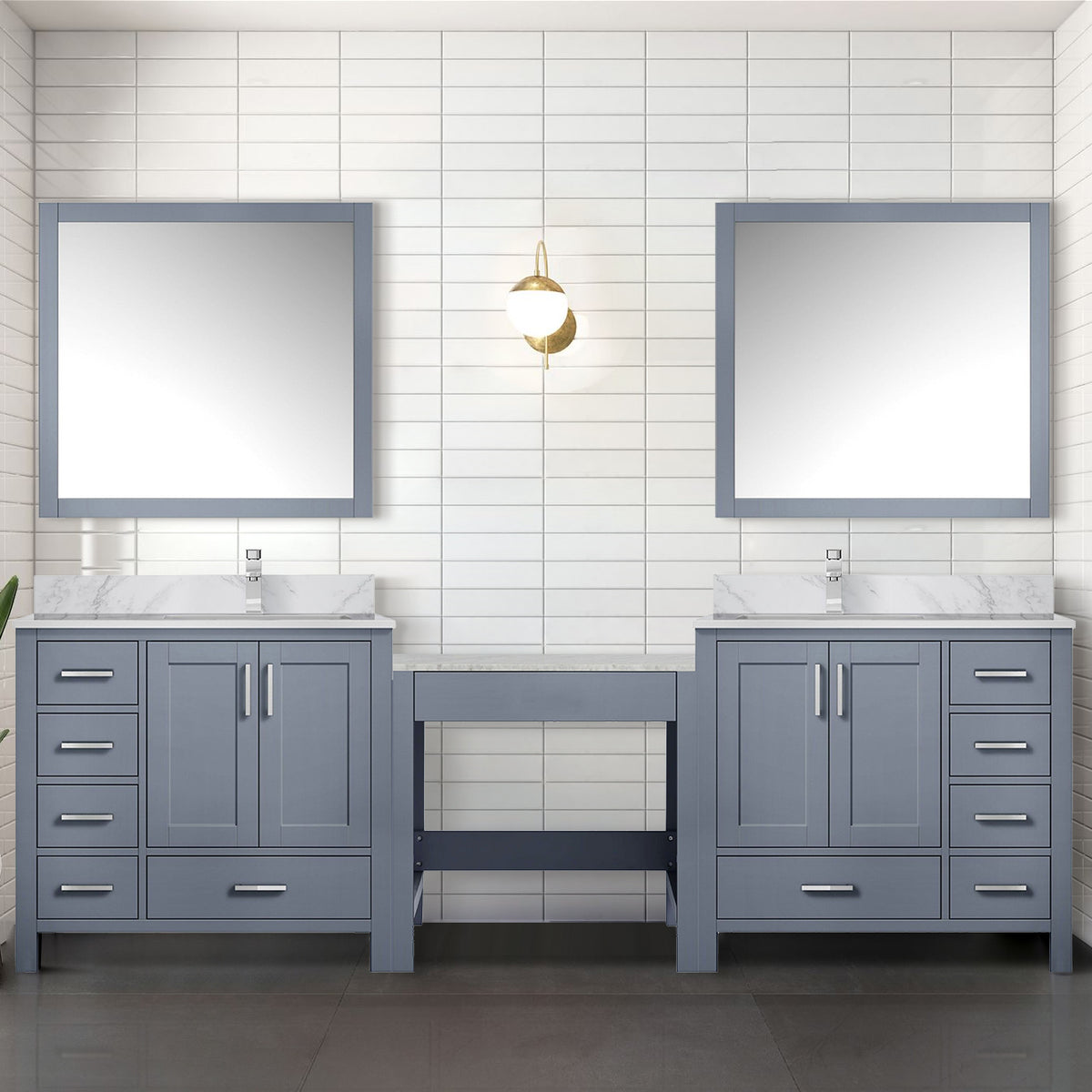 Lexora Coraline 102 in. Dark Grey Double Sink Bath Vanity