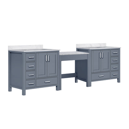 Lexora Coraline 102 in. Dark Grey Double Sink Bath Vanity