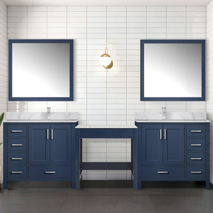 Lexora Coraline 102 in. Navy Blue Double Sink Bath Vanity