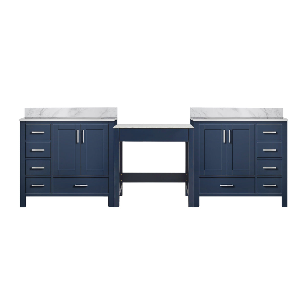 Lexora Coraline 102 in. Navy Blue Double Sink Bath Vanity