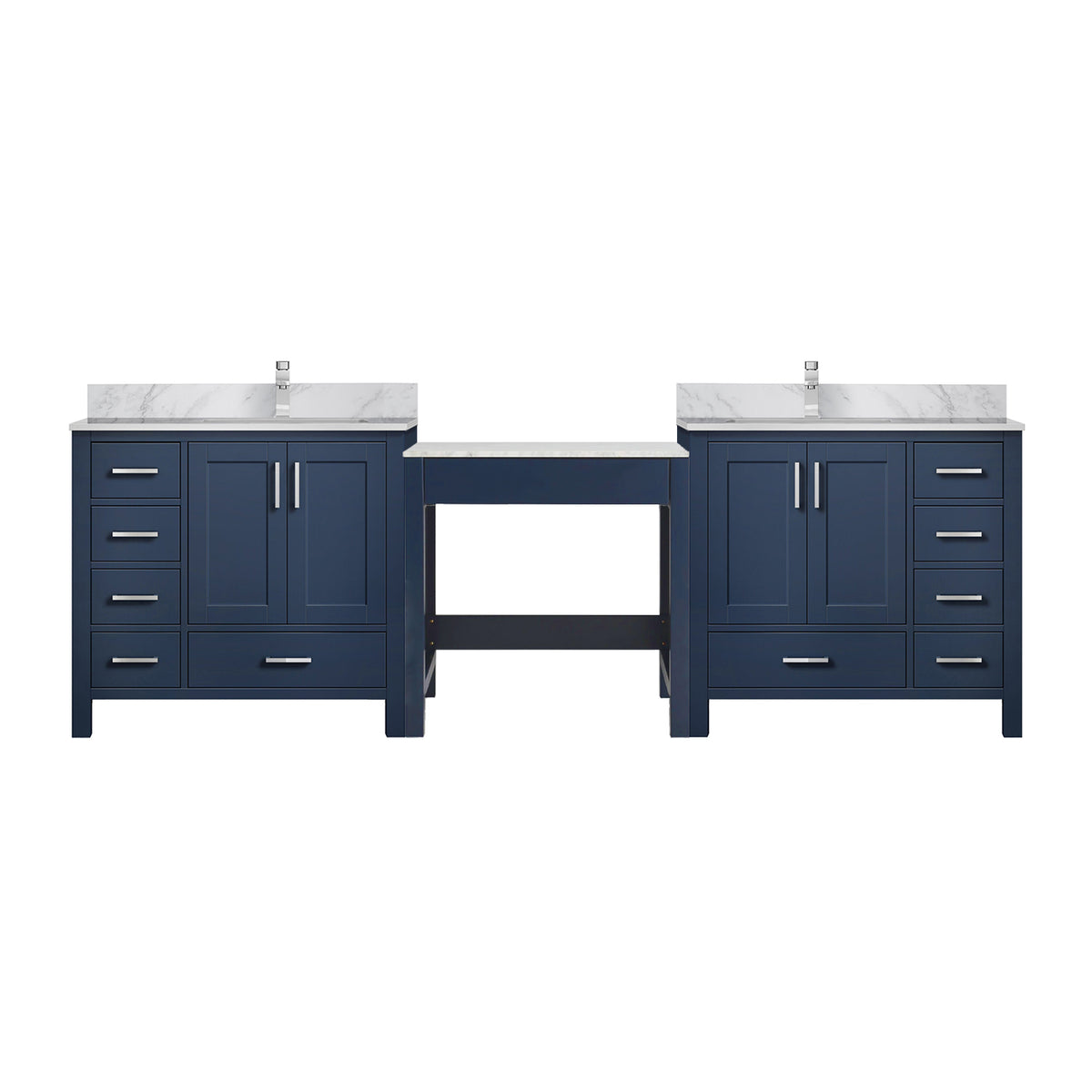 Lexora Coraline 102 in. Navy Blue Double Sink Bath Vanity