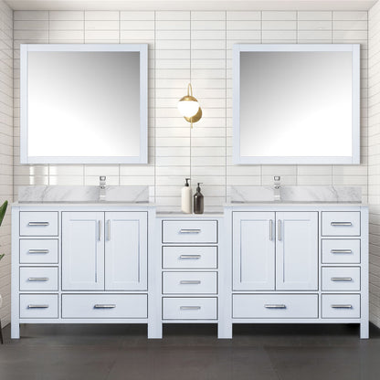 Lexora Coraline 92 in. White Double Sink Bath Vanity