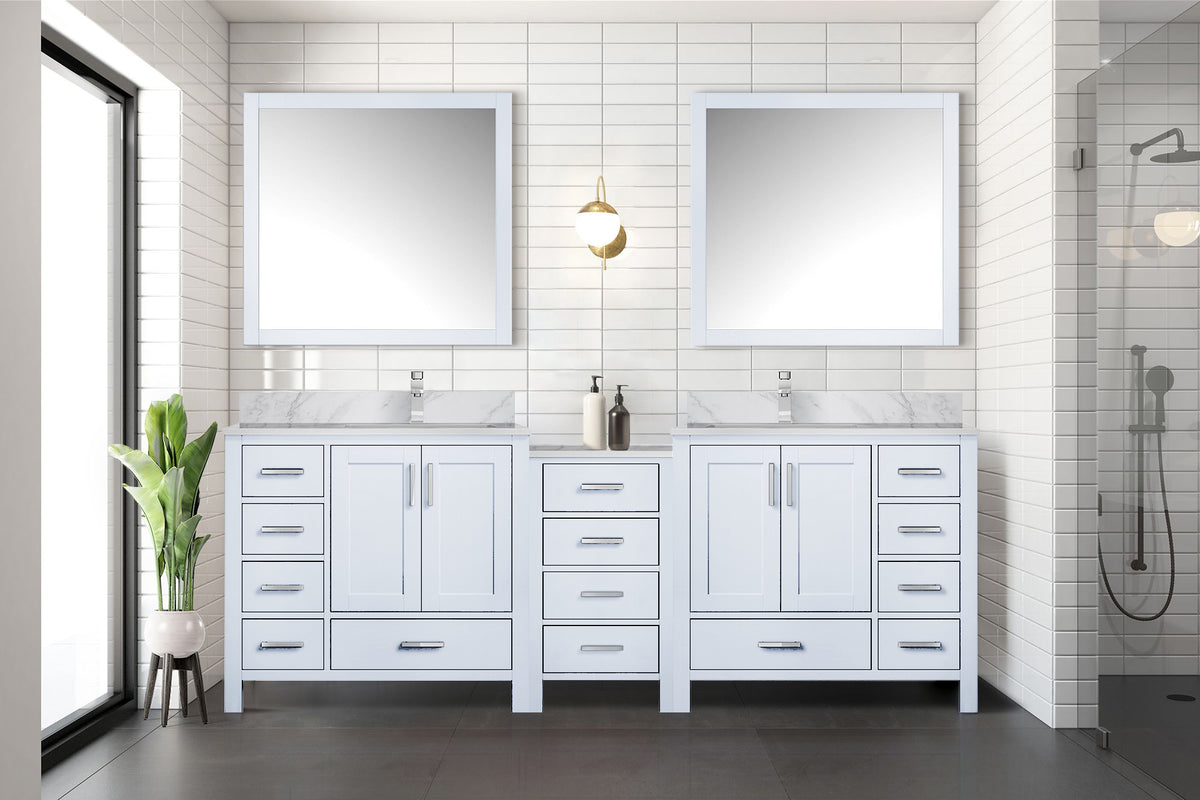 Lexora Coraline 92 in. White Double Sink Bath Vanity