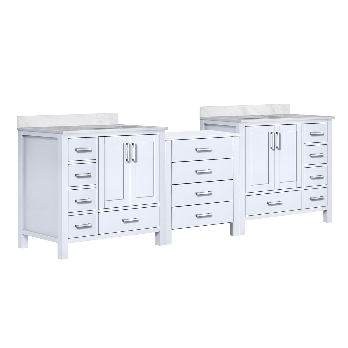 Lexora Coraline 92 in. White Double Sink Bath Vanity