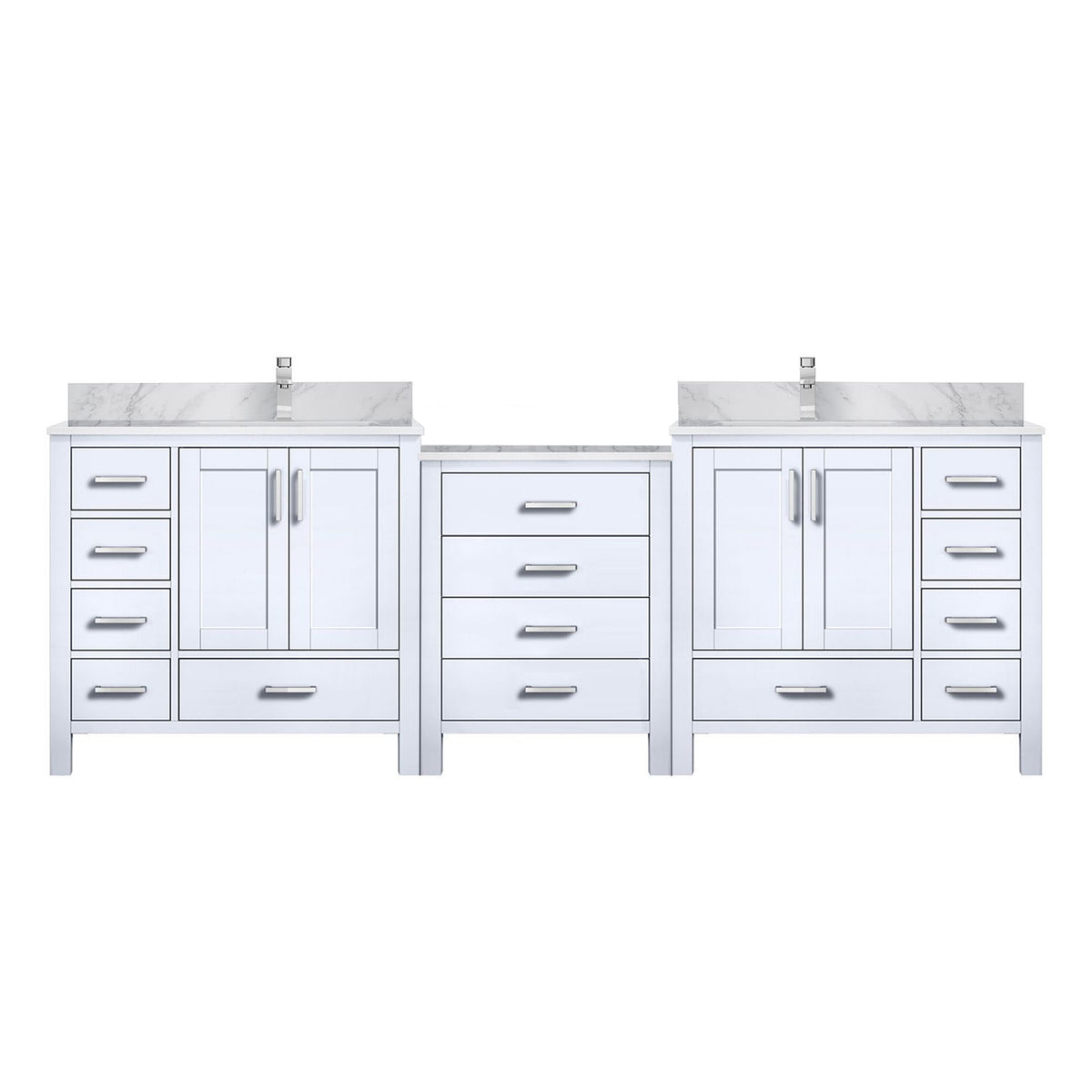 Lexora Coraline 92 in. White Double Sink Bath Vanity
