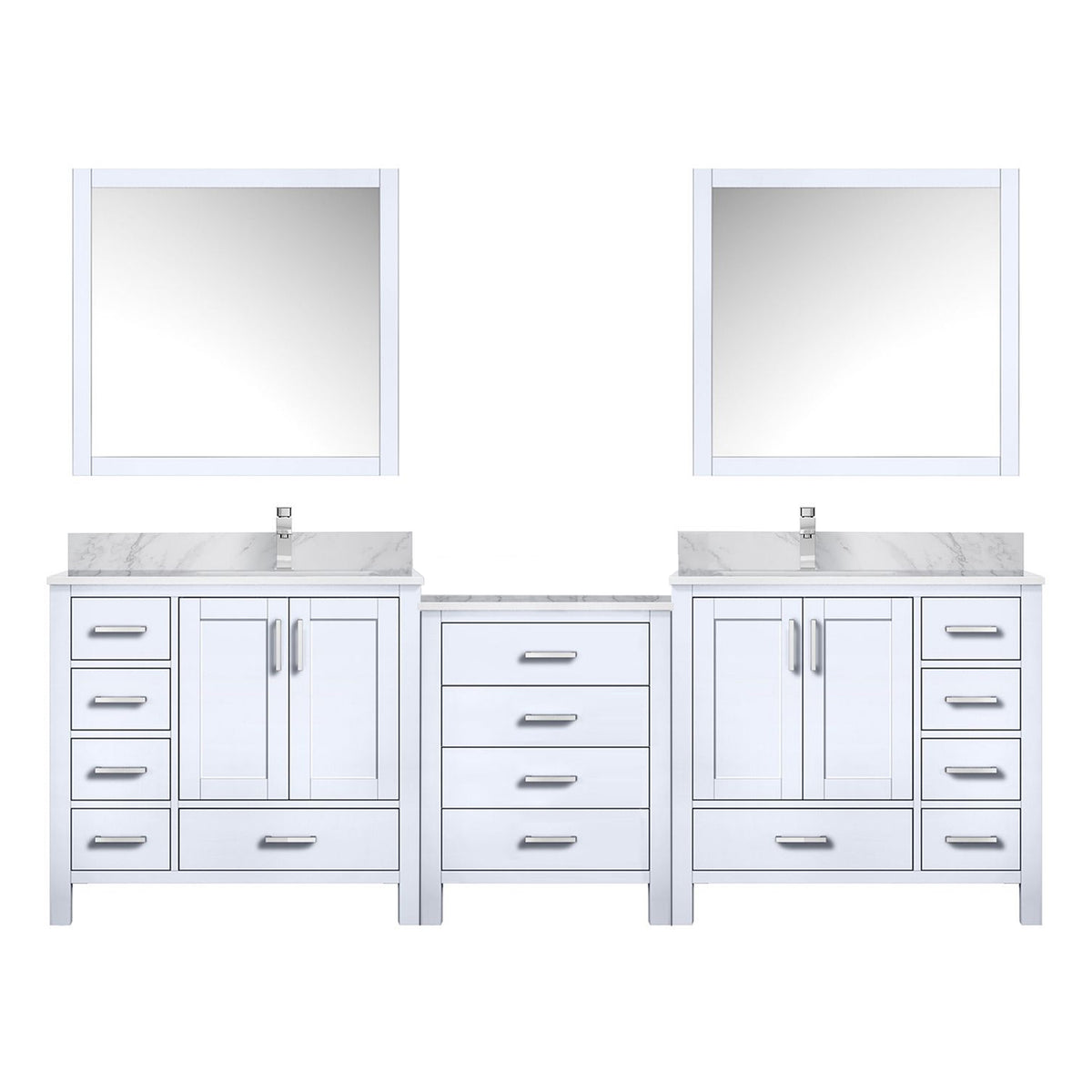 Lexora Coraline 92 in. White Double Sink Bath Vanity