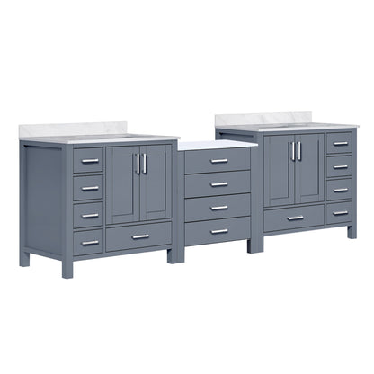 Lexora Coraline 92 in. Dark Grey Double Sink Bath Vanity