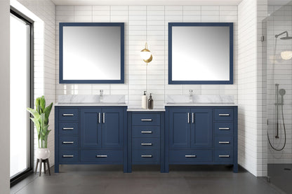 Lexora Coraline 92 in. Navy Blue Double Sink Bath Vanity