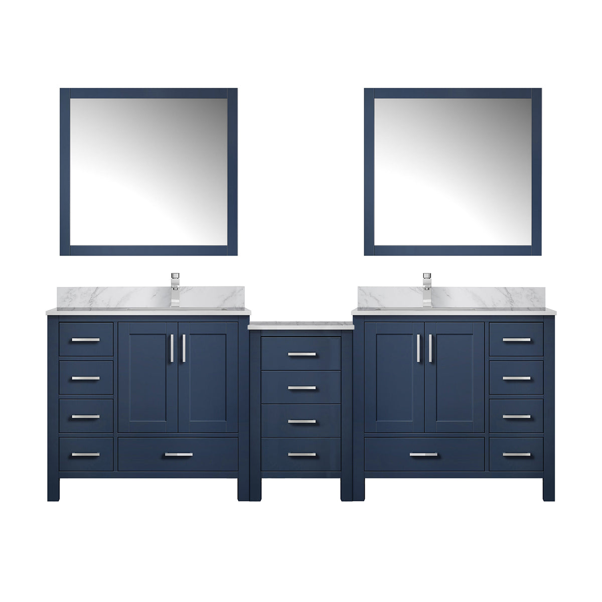 Lexora Coraline 92 in. Navy Blue Double Sink Bath Vanity