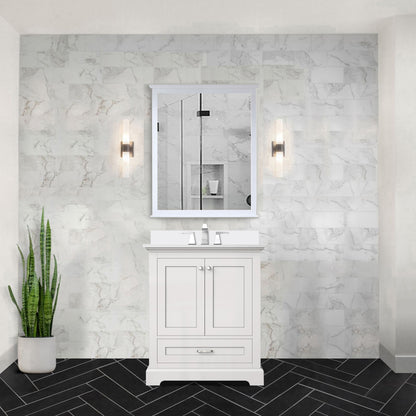 Lexora Dukes 30 in. White Single Sink Bath Vanity