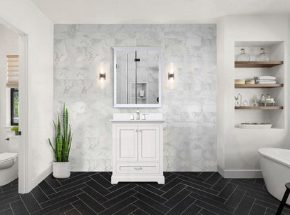 Lexora Dukes 30 in. White Single Sink Bath Vanity