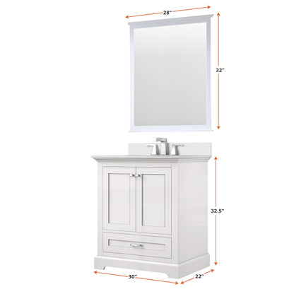 Lexora Dukes 30 in. White Single Sink Bath Vanity